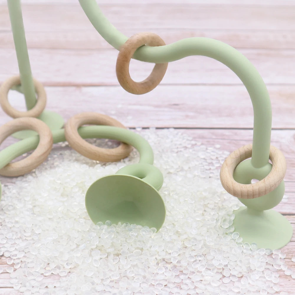 Natural Wood Silicone Teether