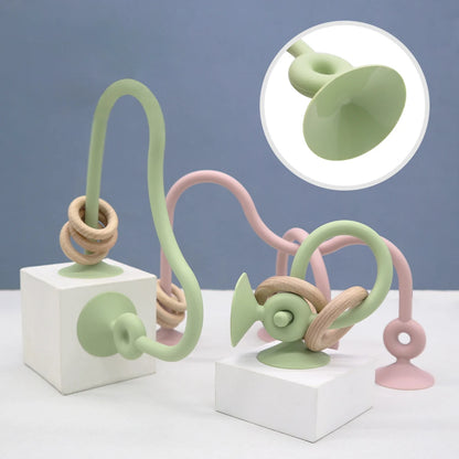 Natural Wood Silicone Teether